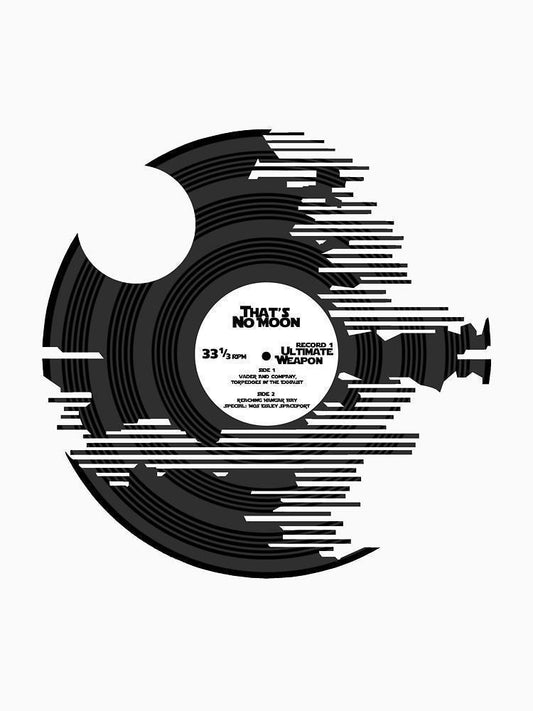 Star Wars - Death Star Vinyl WHITE FULL SLEEVES T-Shirt - The Peony Haus