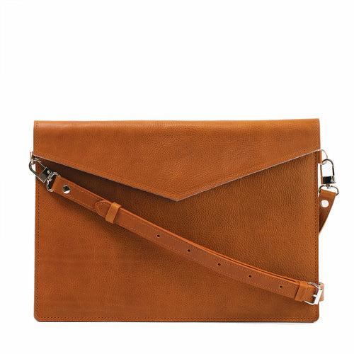 Leather MacBook Bag with Adjustable Strap - The Peony Haus