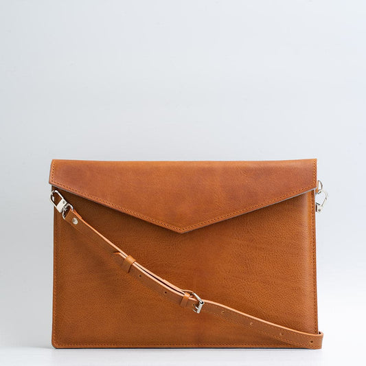 Leather MacBook Bag with Adjustable Strap - The Peony Haus