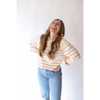 The Ellen Henley Sweater in Red