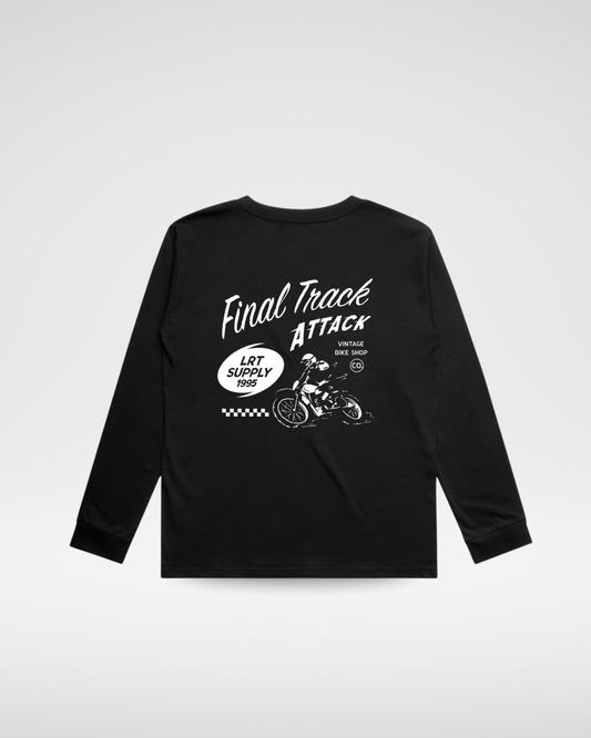 THE FINAL TRACK ATTACK LONG SLEEVE TEE - SOLID BLACK