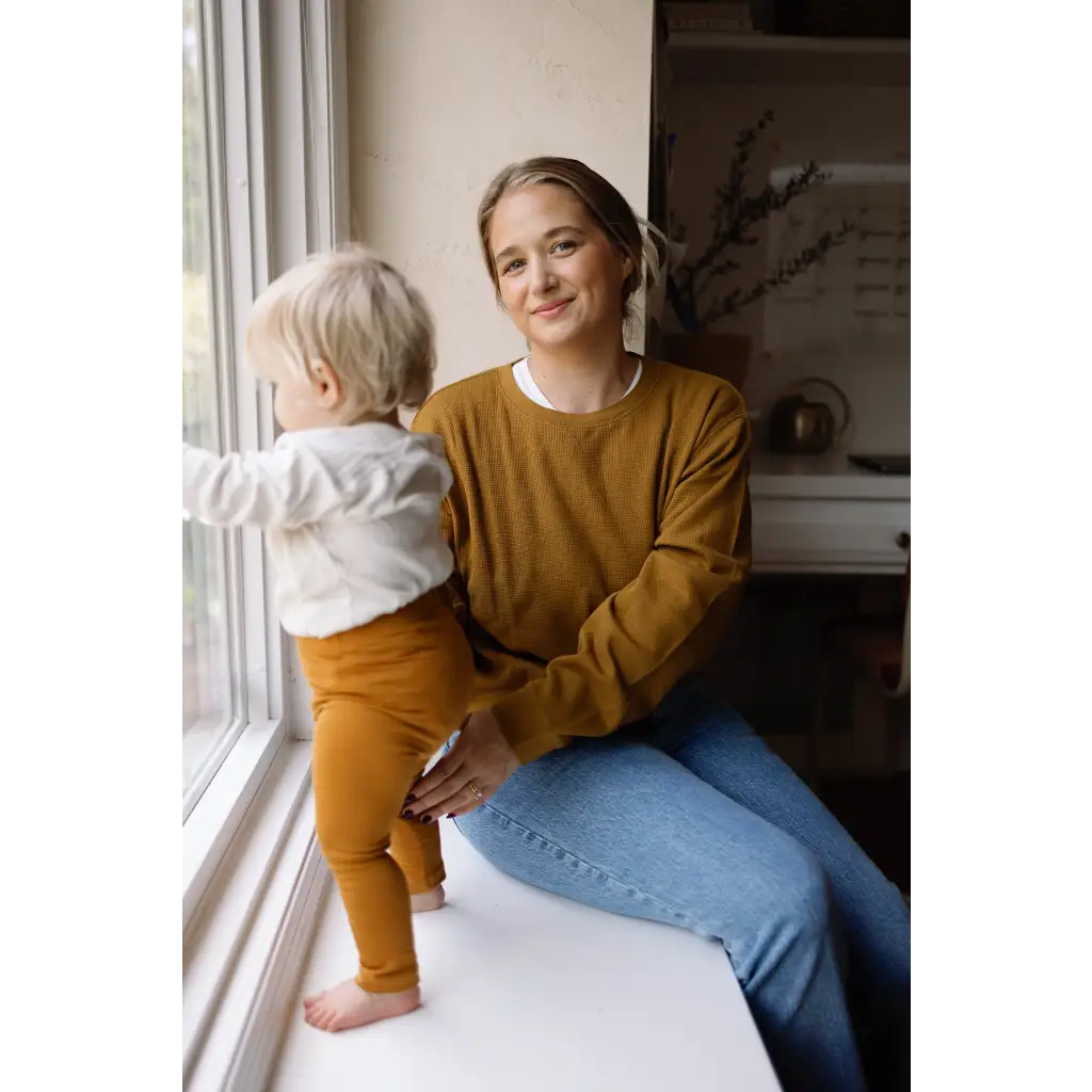 Jenna Knitted Waffle Longsleeve Pullover