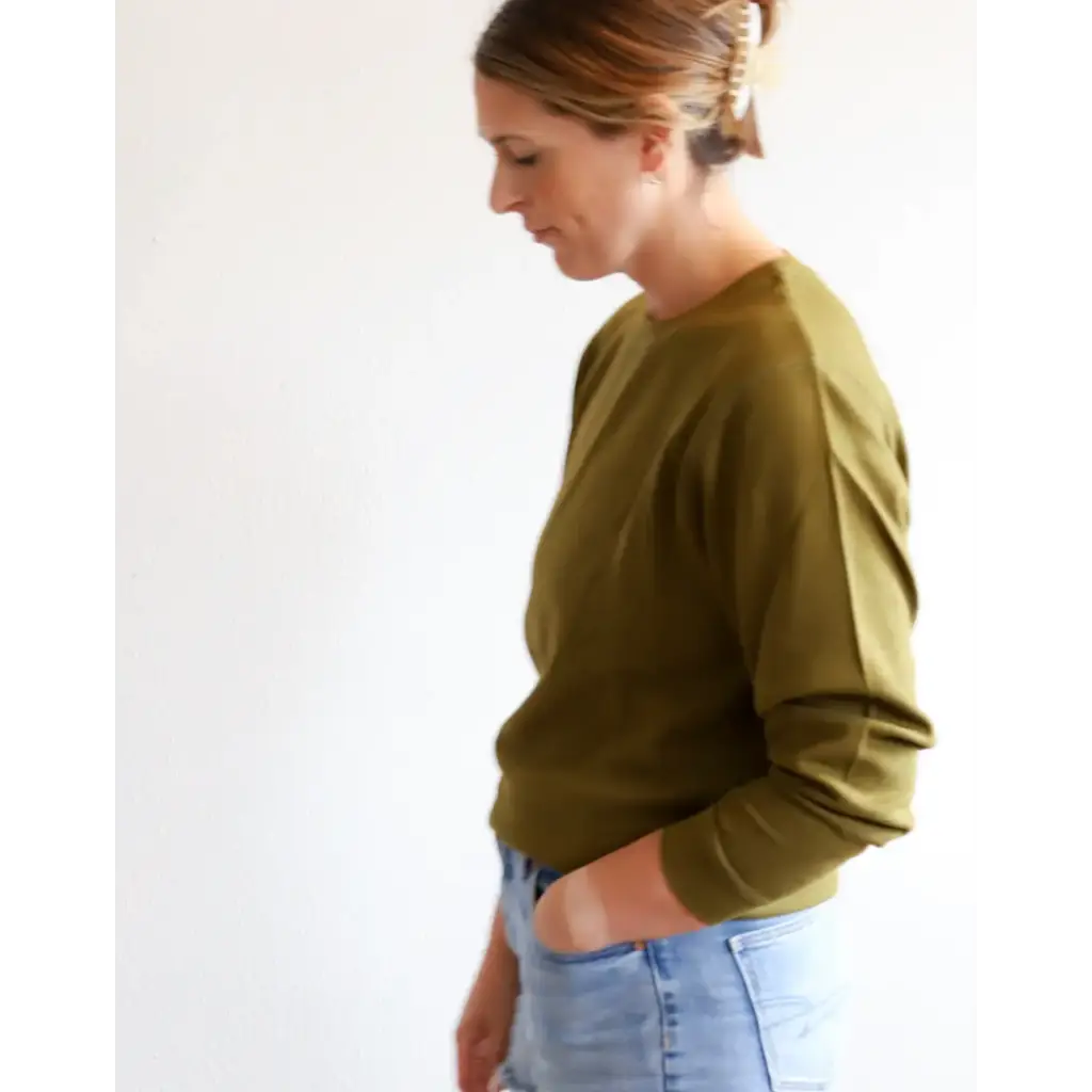 Jenna Knitted Waffle Longsleeve Pullover