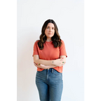 Mom Crop Tee in Tomato