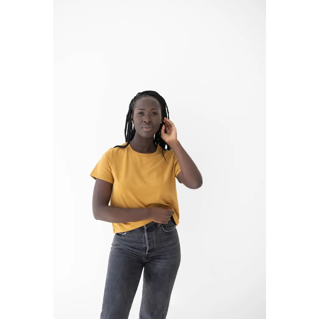 The Mom Tee in Almond