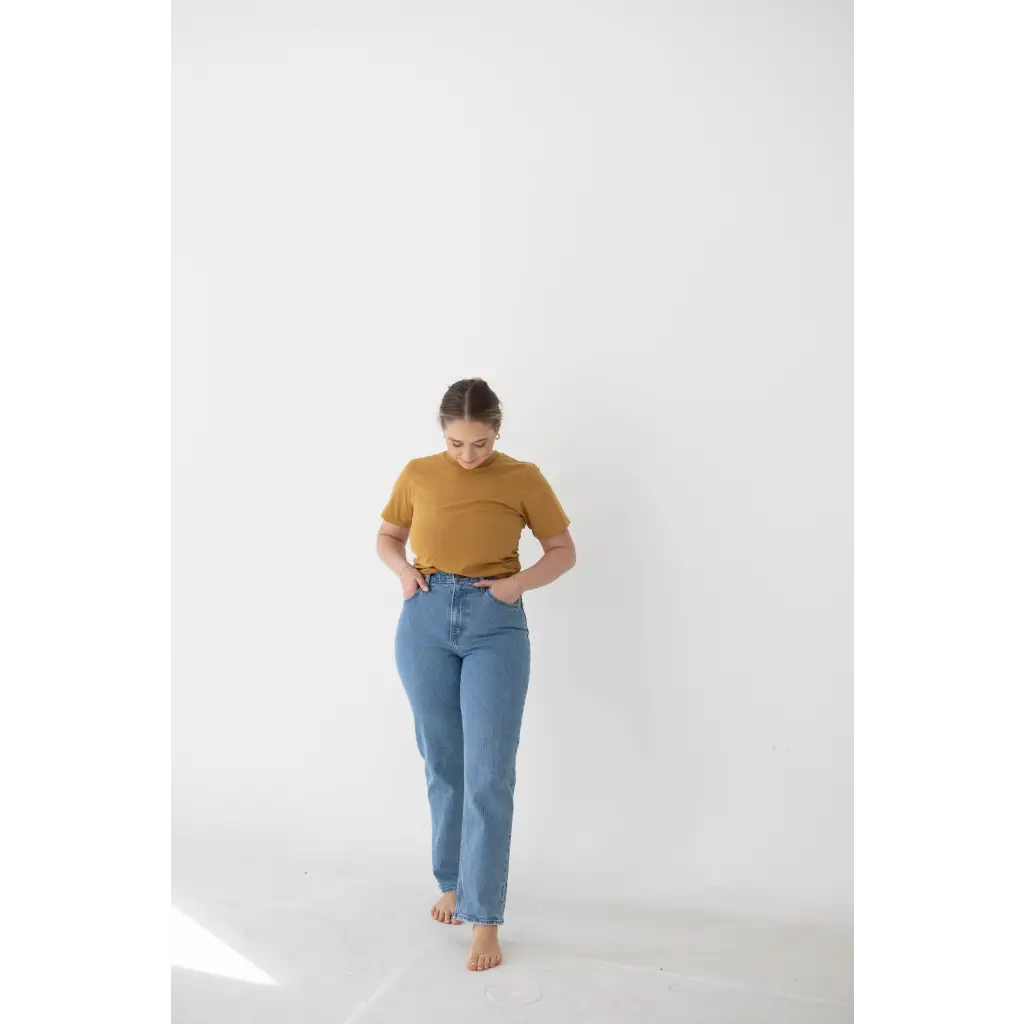 The Mom Tee in Almond