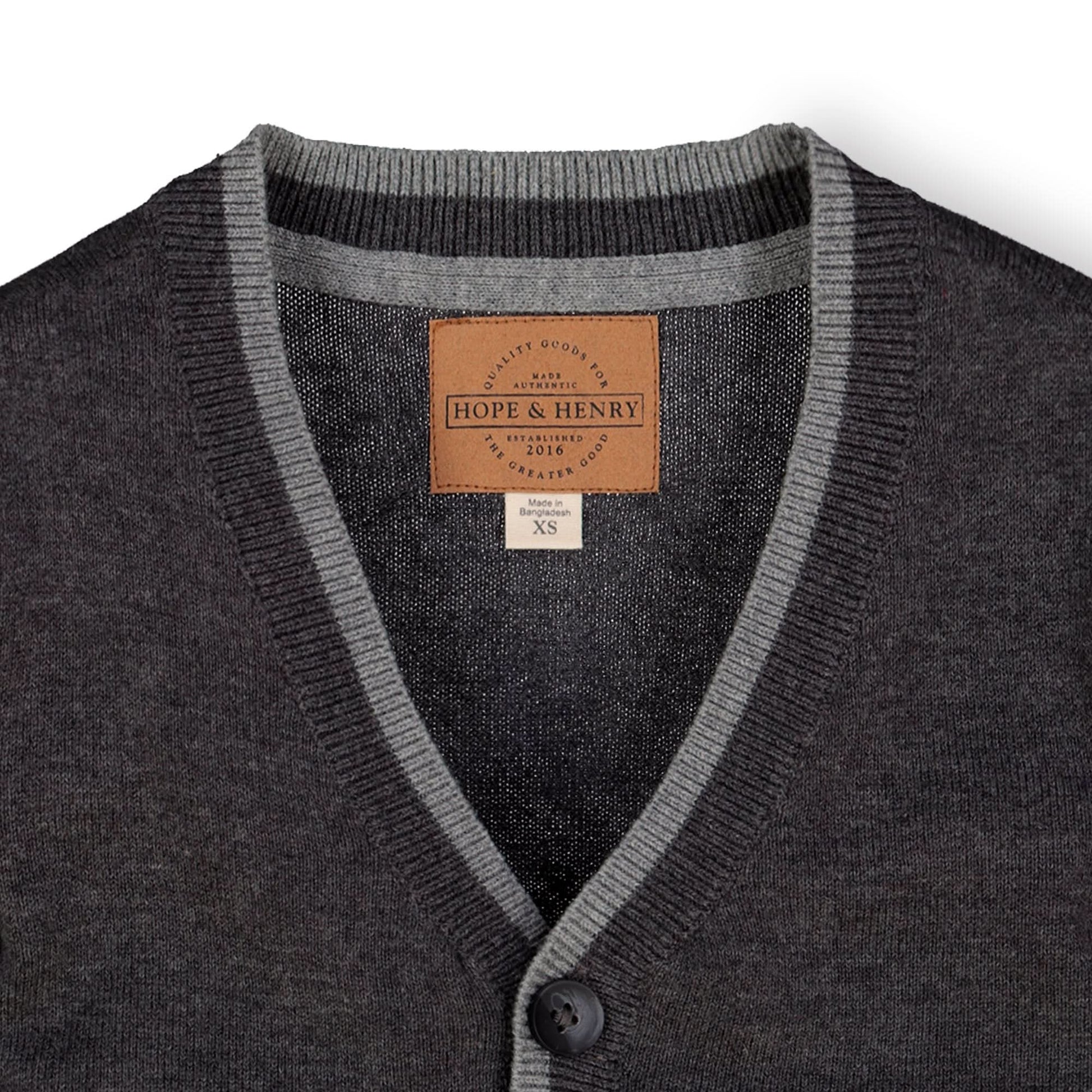 Organic Tipped Cardigan with Elbow Patches