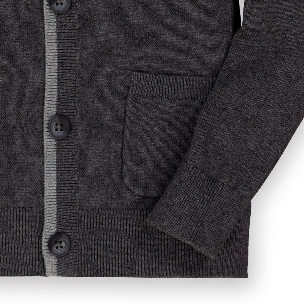 Organic Tipped Cardigan with Elbow Patches
