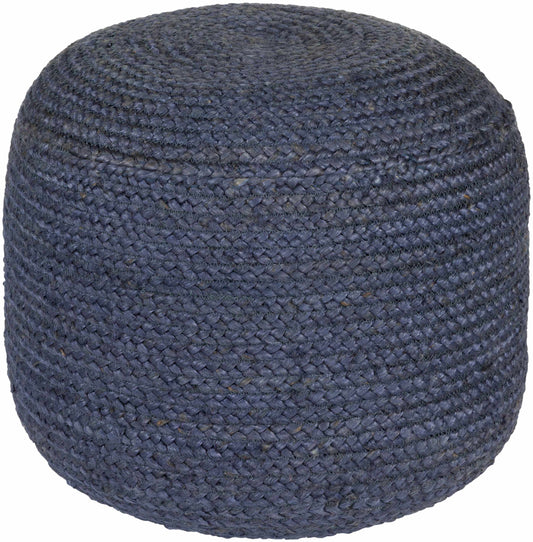 Gail Navy Jute Knitted Pouf - The Peony Haus