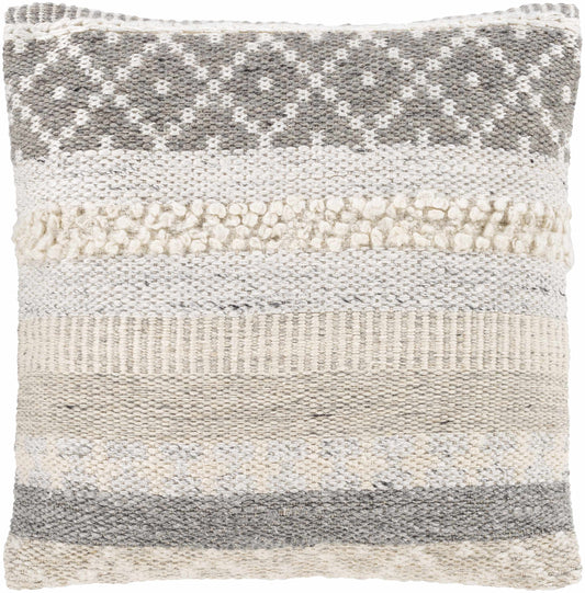 Truckee Neutral Textured Wool Throw Pillow - The Peony Haus
