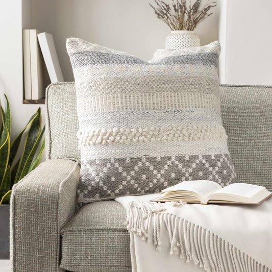 Truckee Neutral Textured Wool Throw Pillow - The Peony Haus
