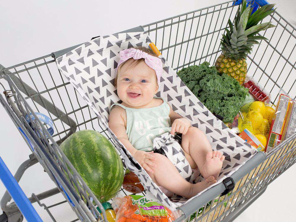 Baby Shopping Cart Hammock | Triangles - 97% cotton