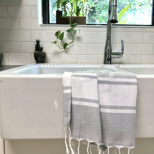 Essential Stripe Turkish Hand Towel - The Peony Haus