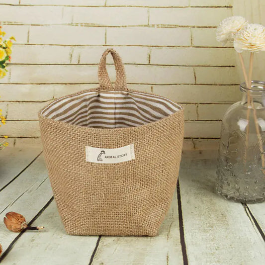 Cotton Linen Flower Pot Hanging Storage Bag - The Peony Haus