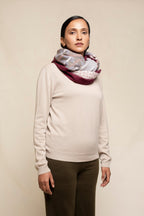 Micro Pattern Patch Printed Cashmere Square Scarf