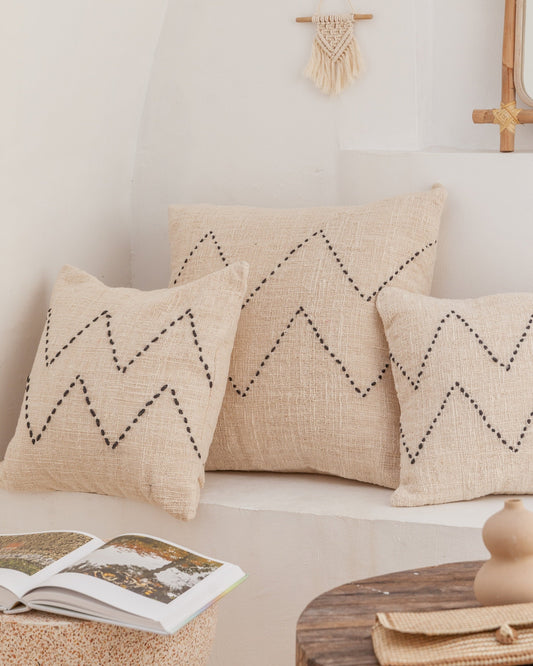 Nya Hand Stitched Cotton Throw Pillow