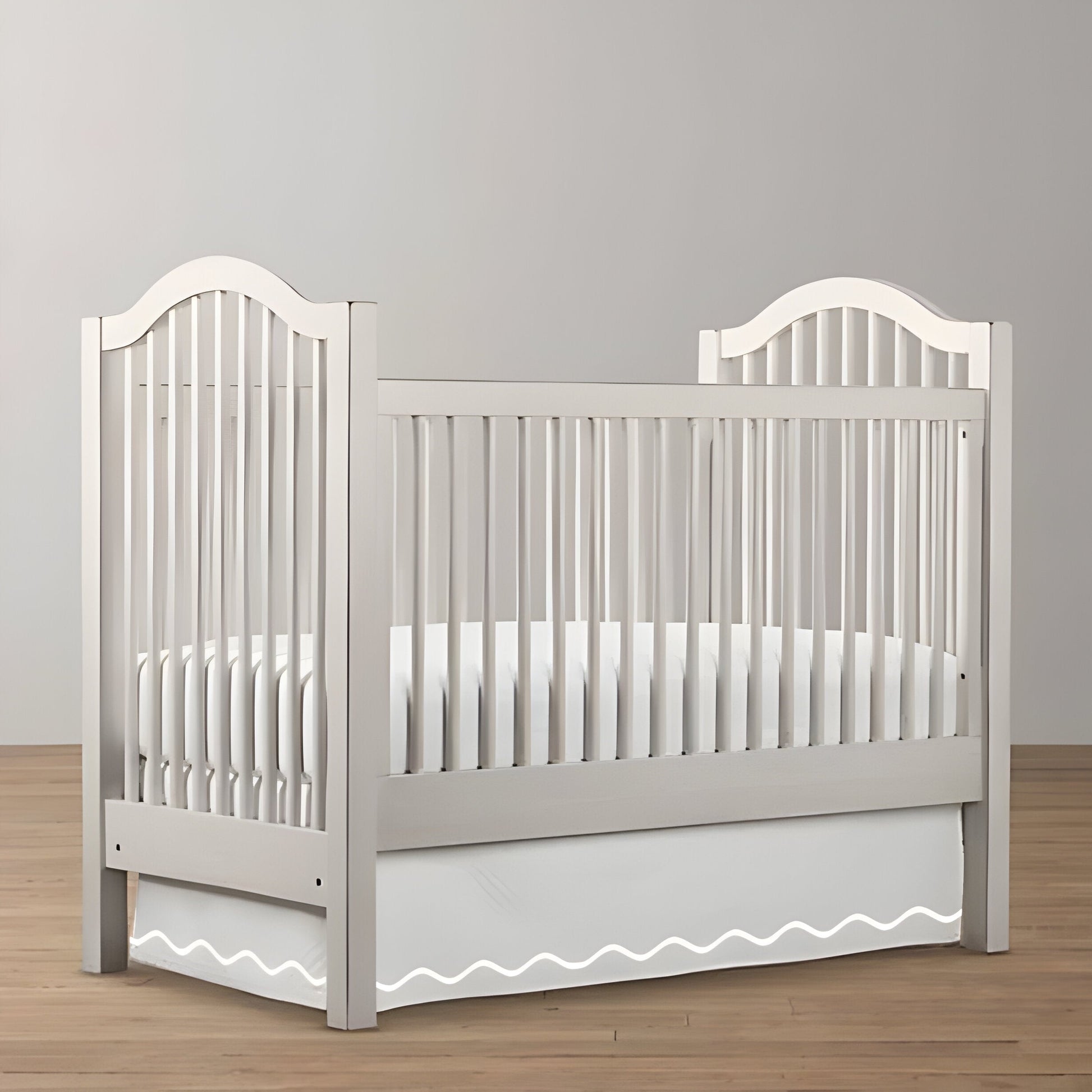 Single Wavy Embroidery Cotton Crib Skirt
