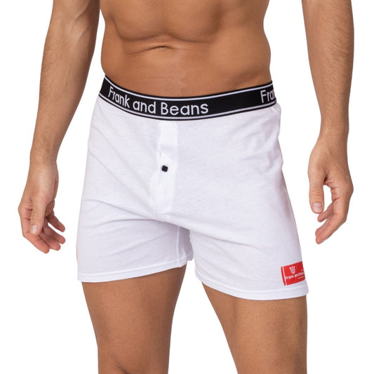 Mens Cotton Boxer Shorts White - The Peony Haus