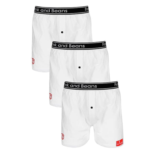 3 Mens Cotton Boxer Shorts White - The Peony Haus