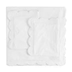 Scallop Frame Embroidered Cotton Percale Duvet Set