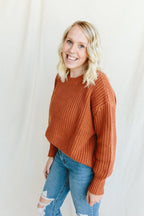 WOMENS CHUNKY KNIT SWEATER | CLAY