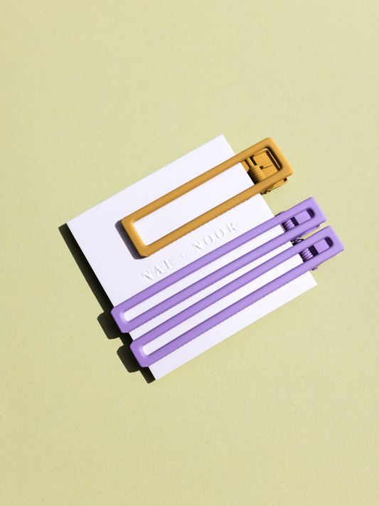 Yarrow Hair Clips - Lilac + Mustard
