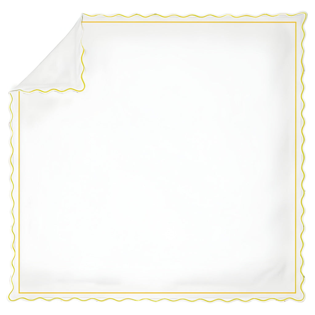 400TC Cotton Scallop Embroidery & Border Sateen Solid Duvet Cover Set